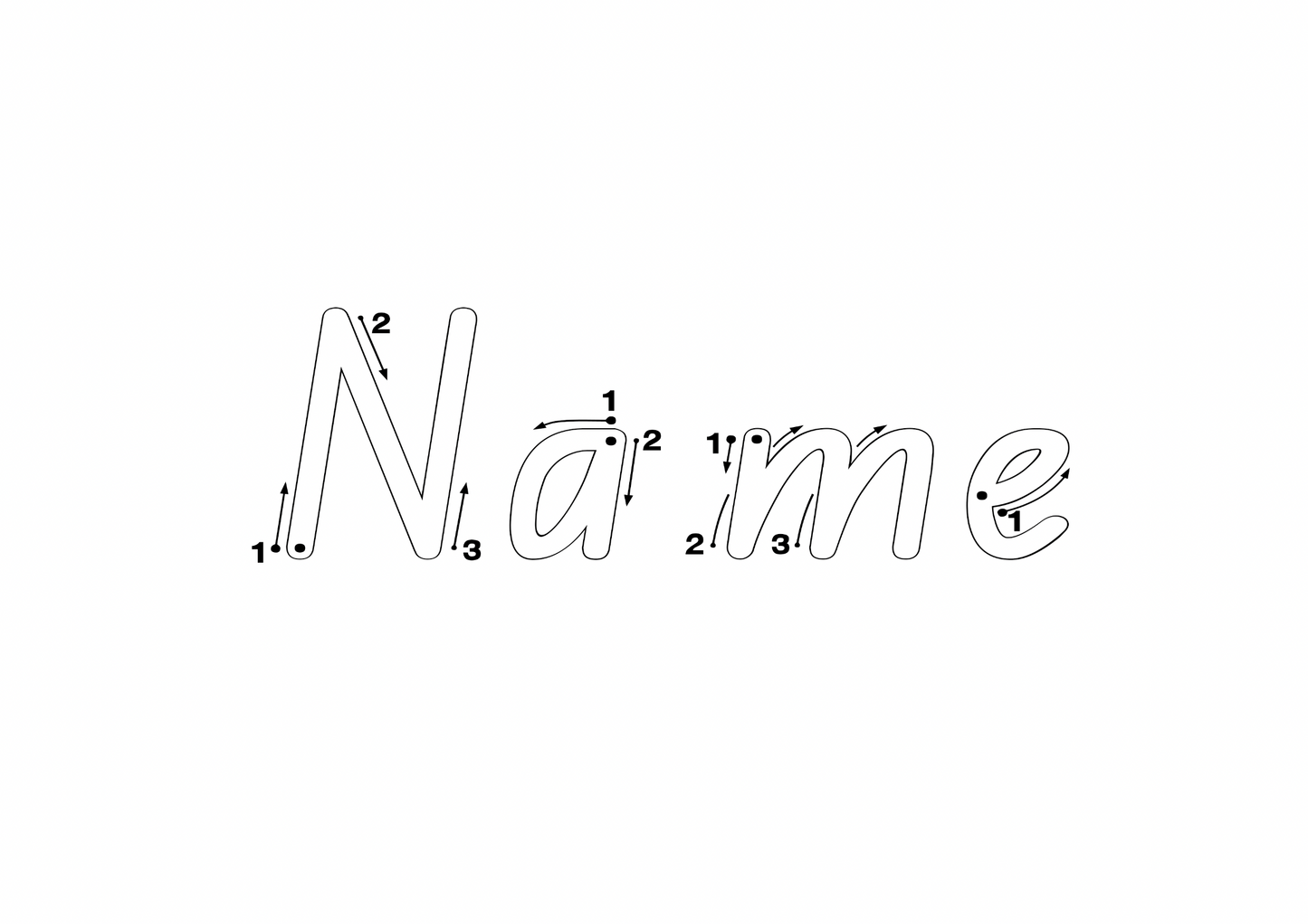 Name Tracing Sheet - Official State School Font - Printed