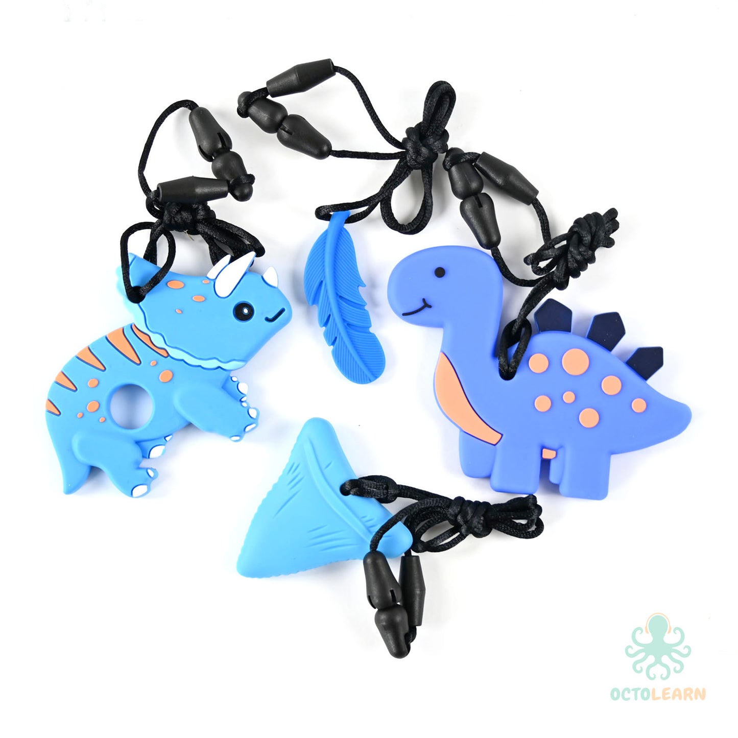 Biting Toy Necklace - Dino 4pk