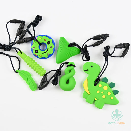 Biting Toy Necklace - Dino 6pk